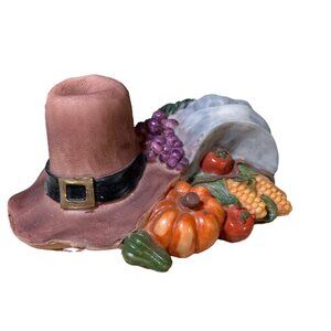 Thanksgiving Tabletop  Decor Pilgrim Hat Corn Vegetable